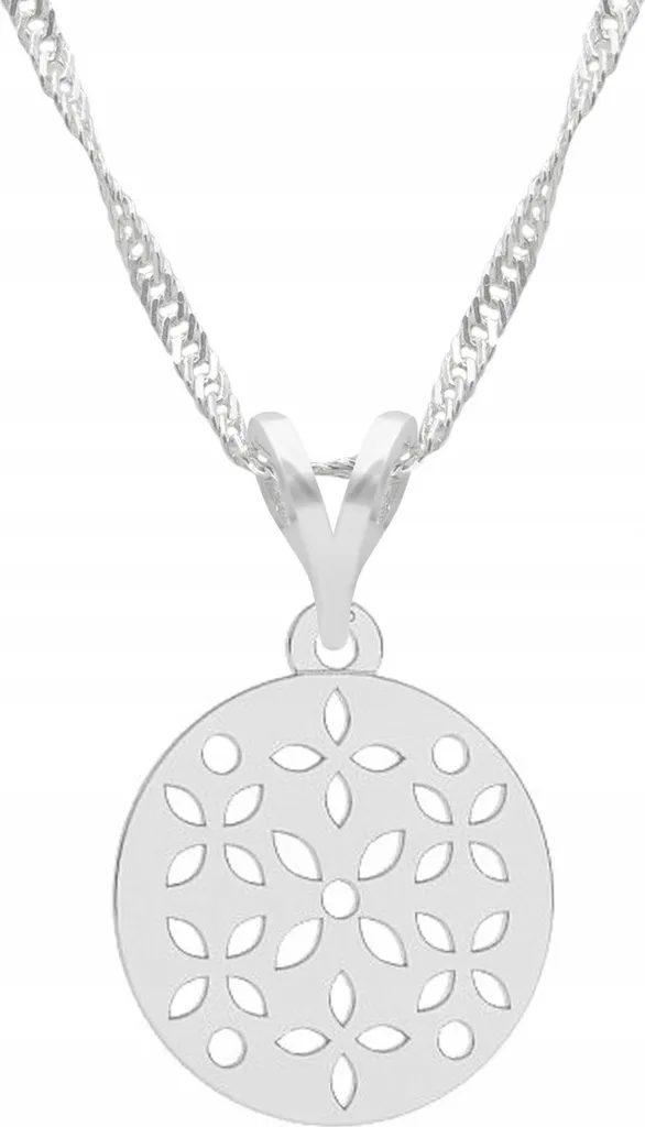 Collana in argento S925 con ciondolo a fiore, 52cm+3cm