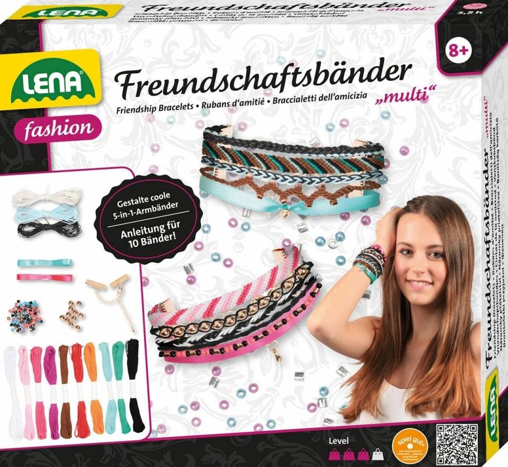 Lena Friendship bracelets Multi, Armbänder-Bastelset für Kinder, 8 Jahr(e), Mehrfarbig