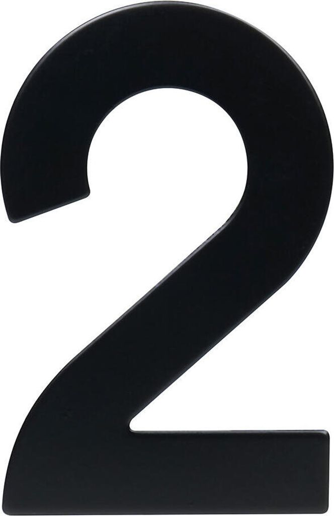 hausnummer Nr.2 95mm Edelstahl SCHWARZ Produktbild 