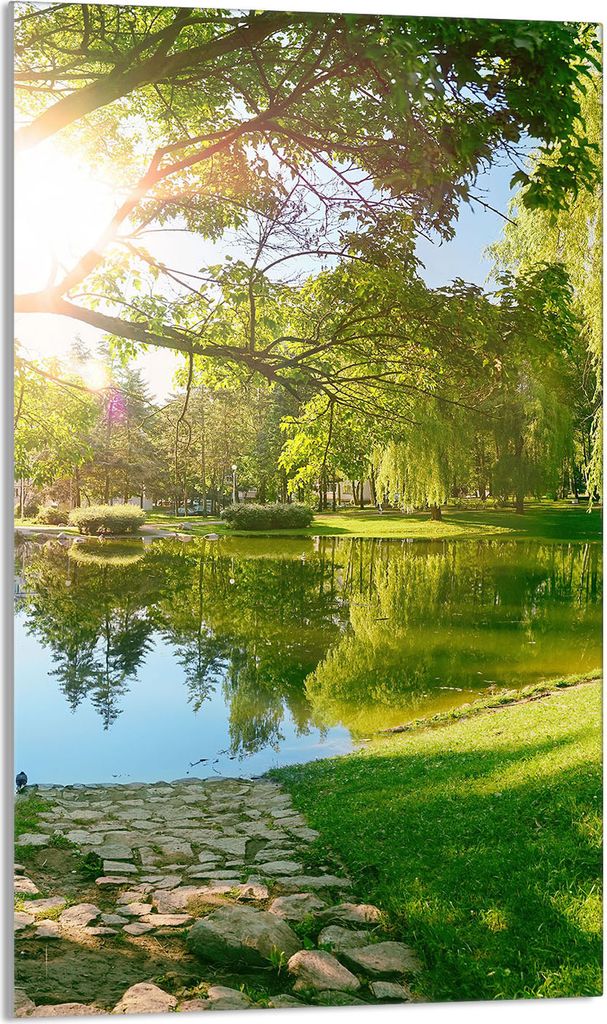 Herdabdeckplatte 30x52 Glaskeramikkochfeld Abdeckung Spritzschutz Glasplatte Deko Schneidebrett, Landschaft Sonne
