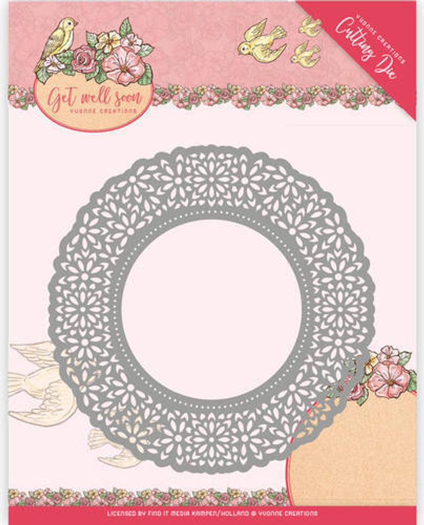 Stanzschablone - Yvonne Creations - Get Well Soon - Blumen Deckchen