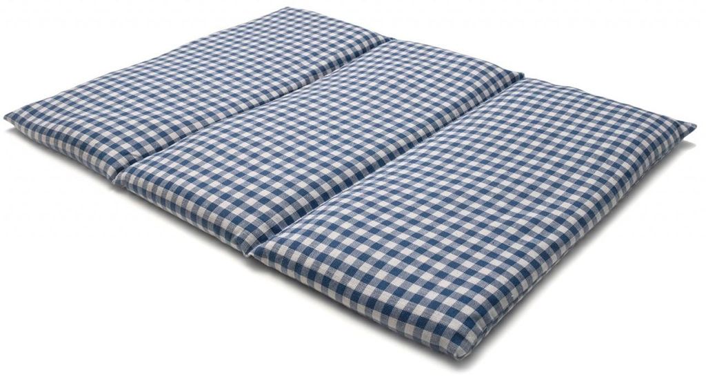 GIRAFFENLAND Rapssamenkissen groß 40x30cm - 3-Kammer - blau-weiß - Wärmekissen - Körnerkissen