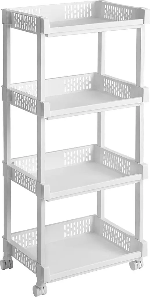 Carrello Slim Bianco in Plastica per Cucina e Bagno - Design Salvaspazio