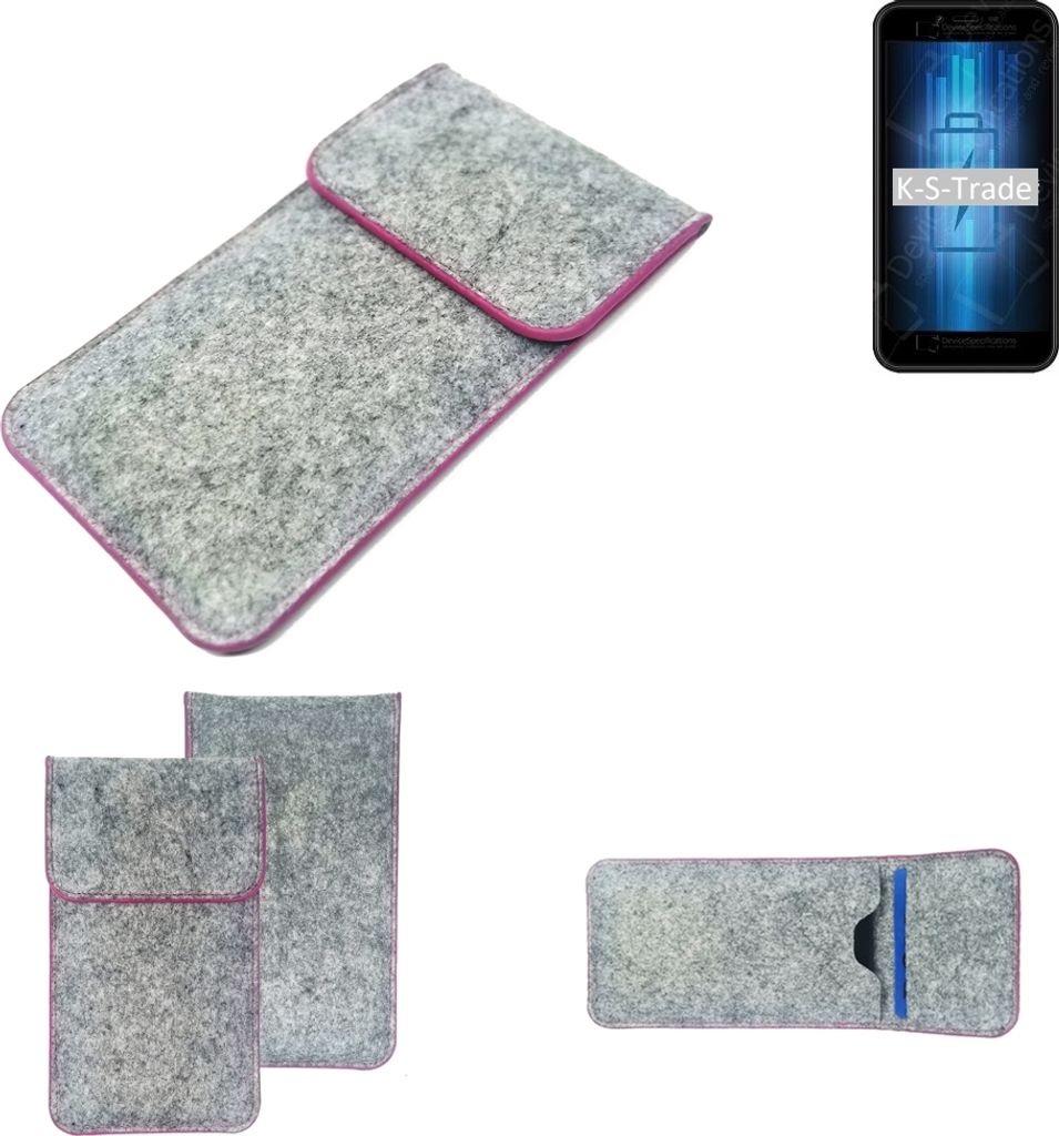 K-S-Trade Handy Schutz Hülle kompatibel mit Energizer Ultimate U505S Schutzhülle Handyhülle Filztasche Pouch Tasche Case Sleeve Filzhülle hellgrau