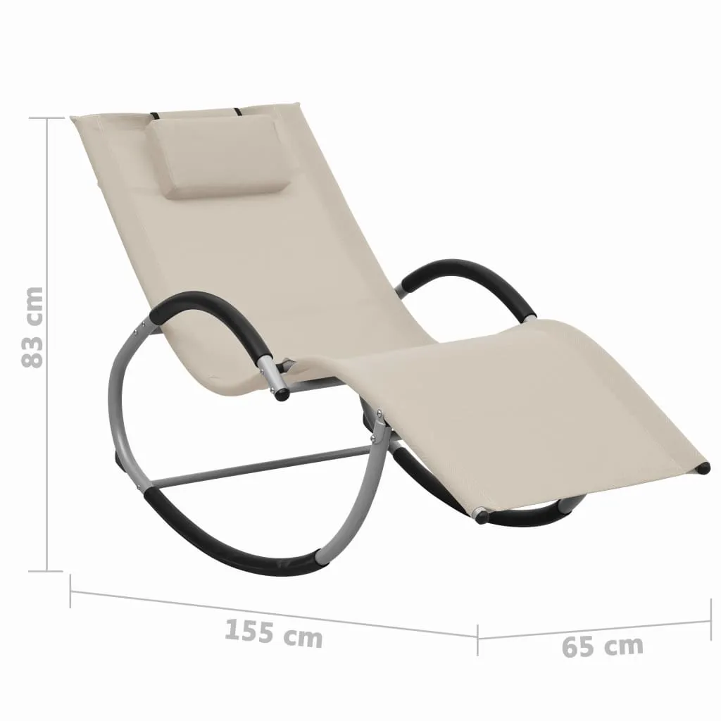 Bain de soleil ergonomique anti-mal de dos avec coussin crème épais - 5