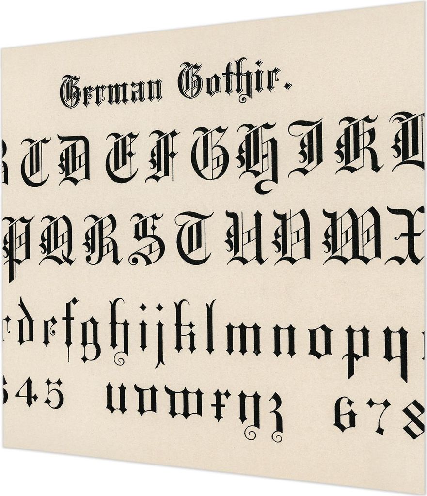 Wandtapete - Dekorative Tapete für Wohnzimmer - Tapetenfolie für Wanddekoration - 250x250 cm - gotische Buchstaben