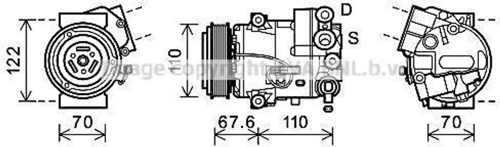 Compresseur de climatisation PRASCO OLAK605 OE 1618400 pour Astra J