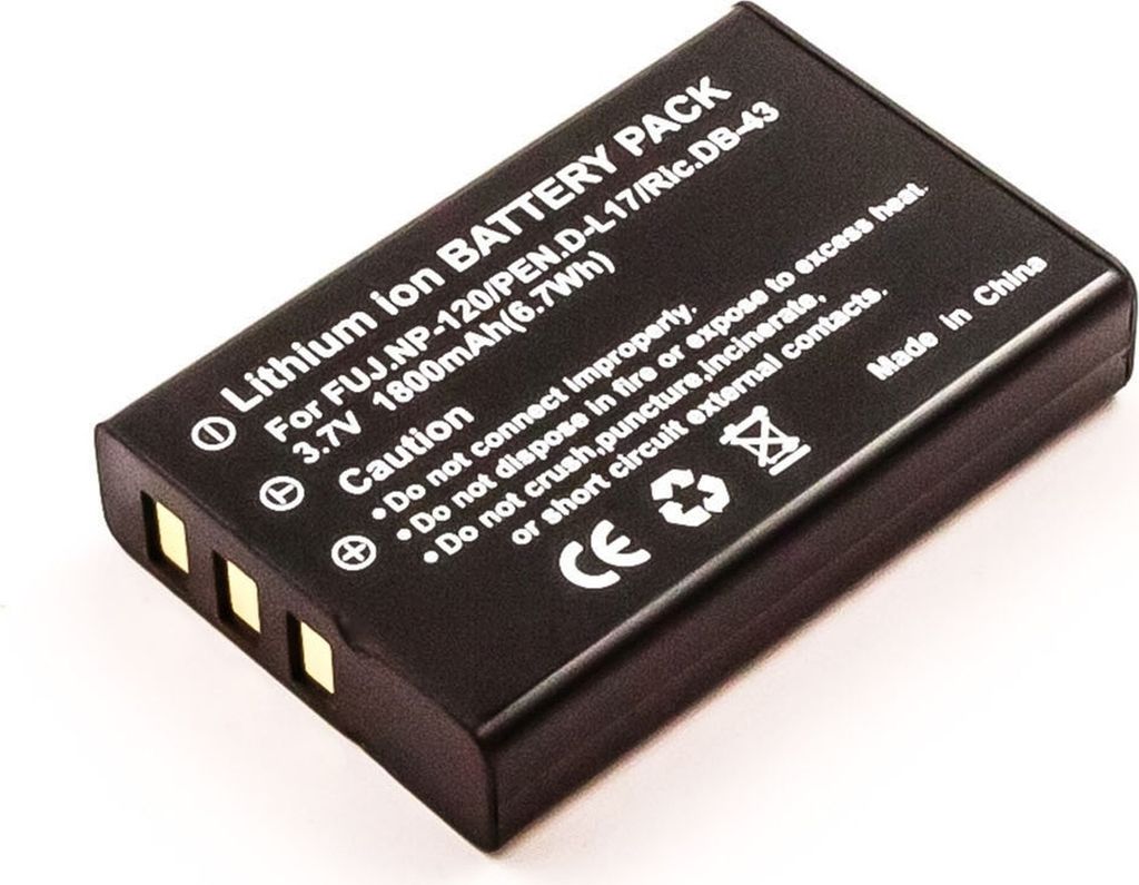 Akku für Toshiba Camileo X100 Li-Ion 3,7 Volt 1600 mAh schwarz.