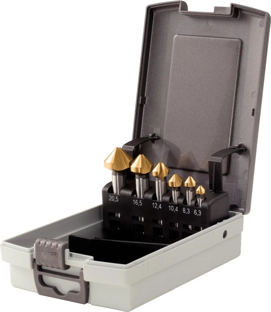 Fraise à ébavurer 90 degrés pour perçage métal propre, set de 6 outils