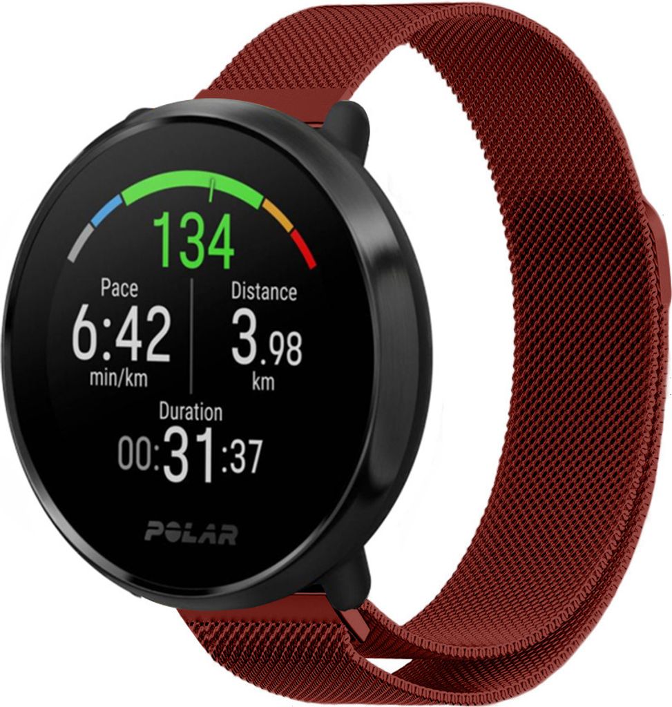 Strap-it Milanese Armband - Kompatibel mit Polar Vantage M Armband Ersatzarmband Edelstahl Armband mit Magnetverschluss Sportuhr zubehör für smar...