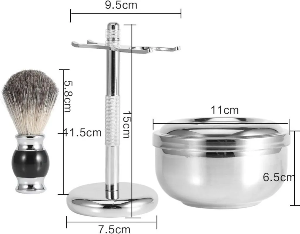 Set de Rasage Traditionnel Complet : Brosse Bol et Support de Séchage