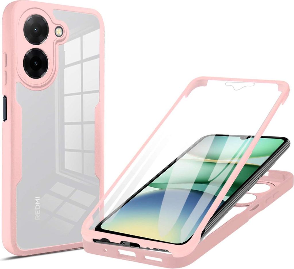 360° Grad Hülle für Xiaomi Redmi A5 4G (EU 173mm) vollschutz Integriertem Displayschutz Rosa
