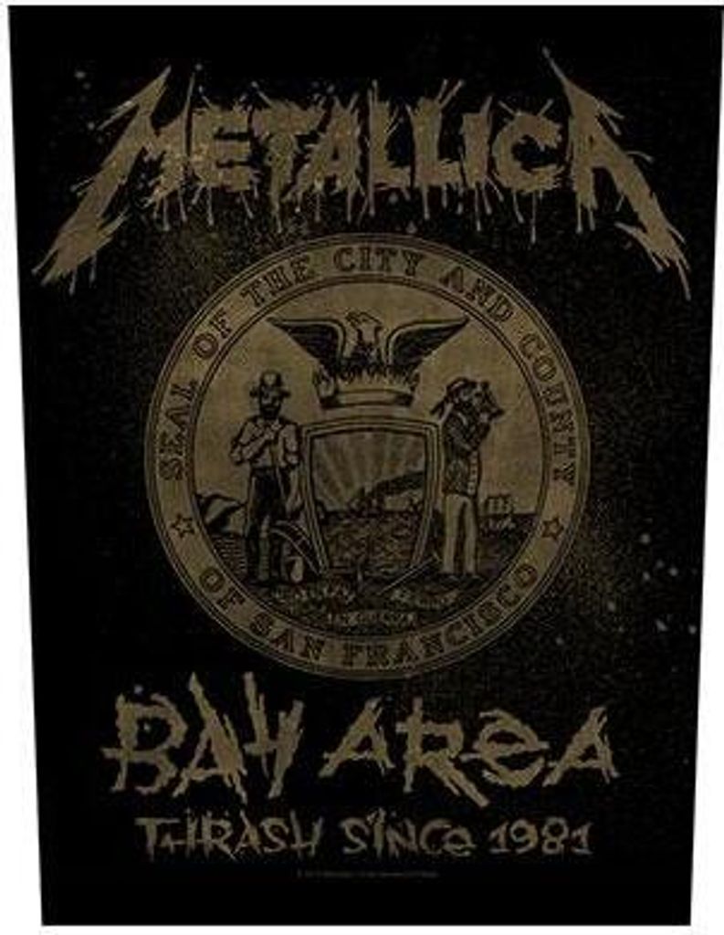 Metallica - Patch "Bay Area Thrash" Streifen RO2476 (Einheitsgröße) (Schwarz/Gold)