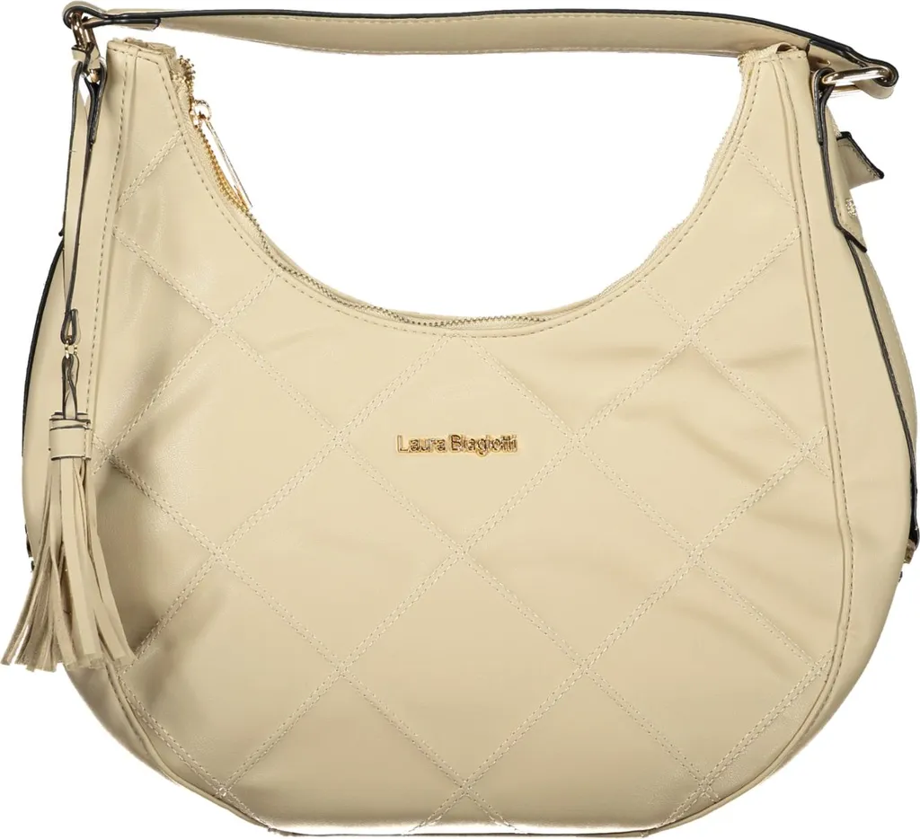 Sac à main beige fonctionnel avec bandoulière et intérieur divisé