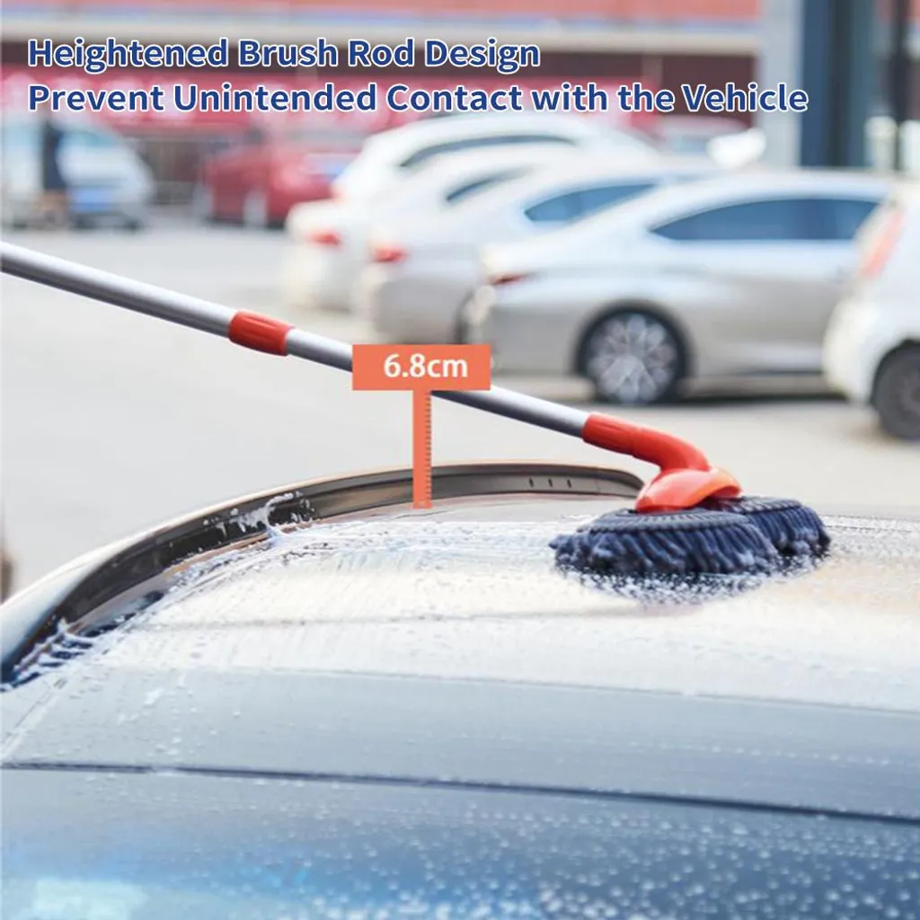 Lave-auto télescopique rotatif en microfibre douce avec double tête