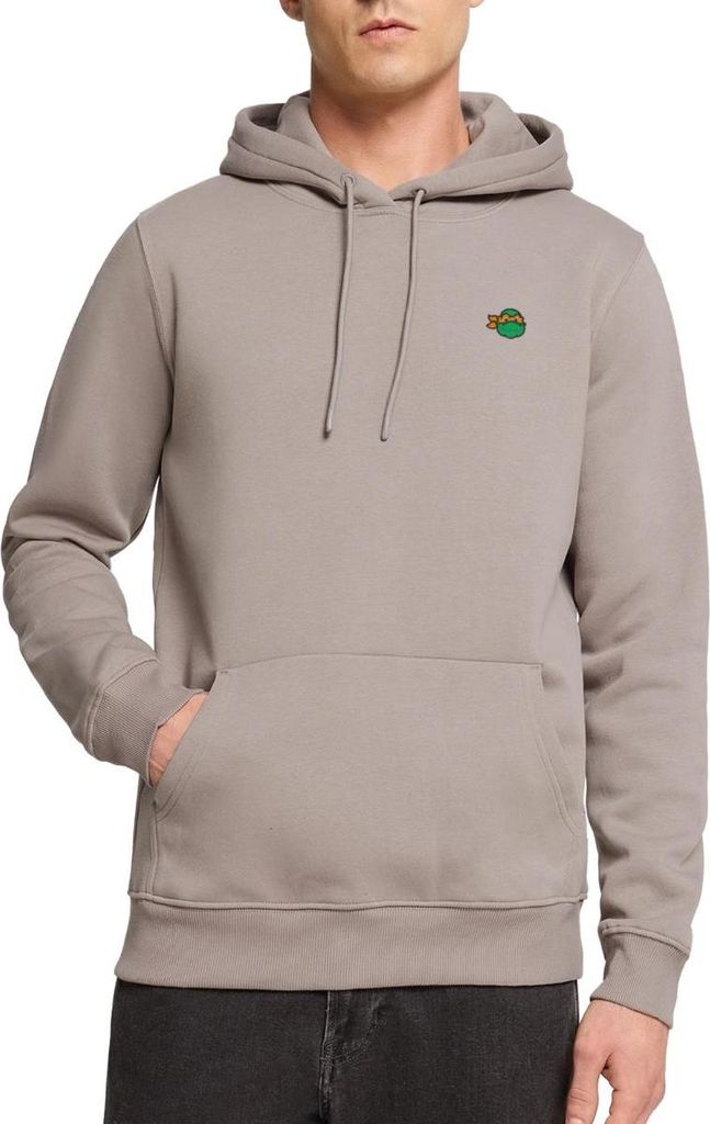 Spreadshirt TMNT Michelangelo Stick Herren Premium Hoodie, 4XL, Taupe