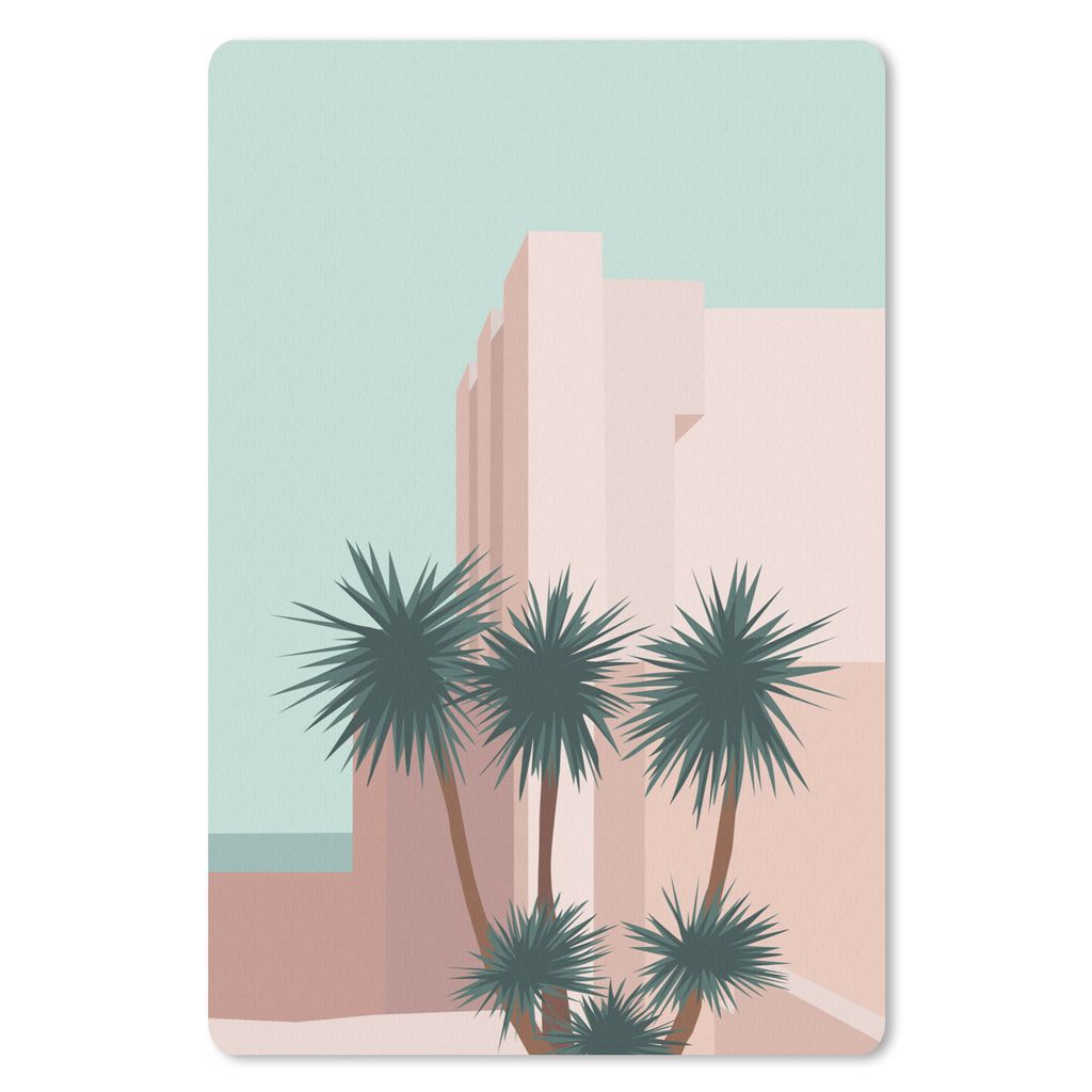 MuchoWow Mauspad Mousepad Sommer - Palmen - Architektur 18x27 cm - Mousepads - Maus Mat - Pad - Mausunterlage
