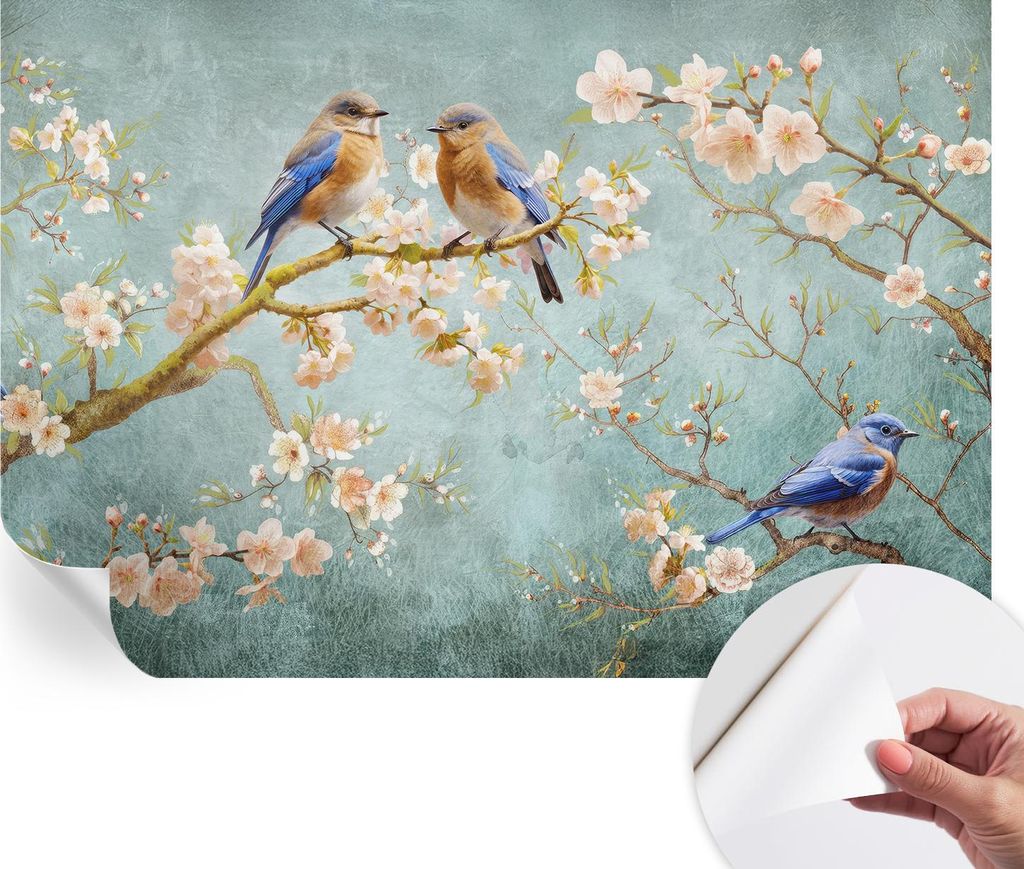 Selbstklebende Wandtapete - Dekorative Tapete für Wohnzimmer - Klebefolie für Wandbilder - Tapetenfolie für Wanddekoration - 152x104 cm - Frühl...