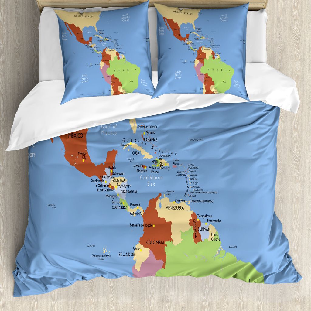 ABAKUHAUS Venezuela Bettbezug Set für Einzelbetten, Süd-Nord-Pazifik, Milbensicher Allergiker geeignet mit Kissenbezug, 155 cm x 220 cm - 80 x 80...