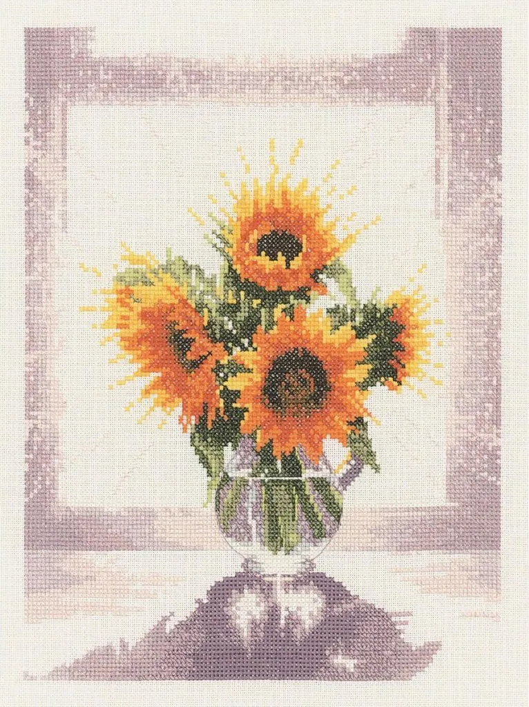 Réussir sa Broderie Vase en Verre : Kit Point de Croix Aida Complet