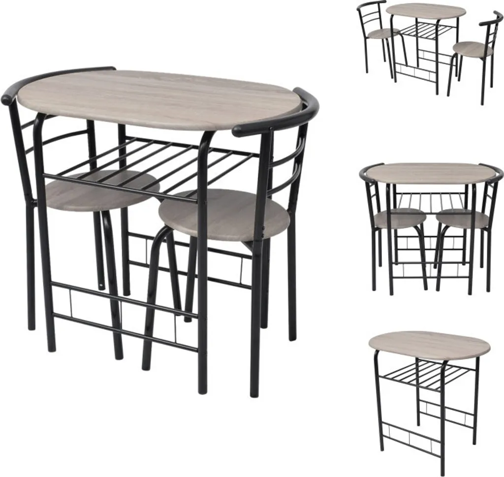 Set Bar Colazione vidaXL in MDF: Tavolo Alto e Sgabelli Salvaspazio