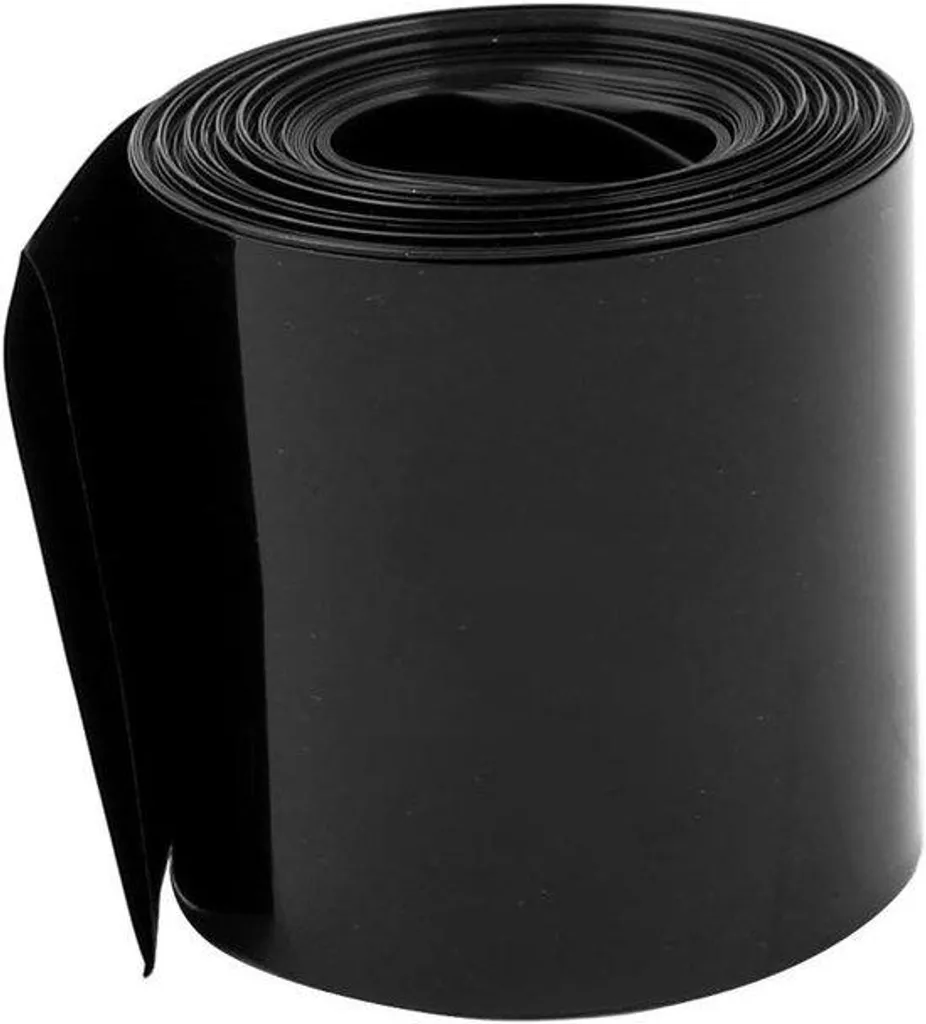 Gaine thermorétractable PVC noire 55mm pour pack batterie Li-ion 18650