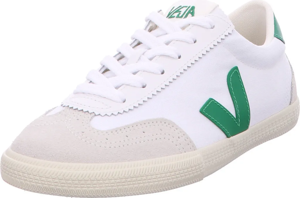 Veja Volley Femme Blanc Vert en Cuir Écologique - Confort Taille 39