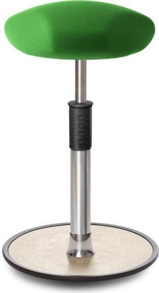 Sitz- Stehhocker Free Tall Triangel Gestrick Grün chrom /cremeweiß.