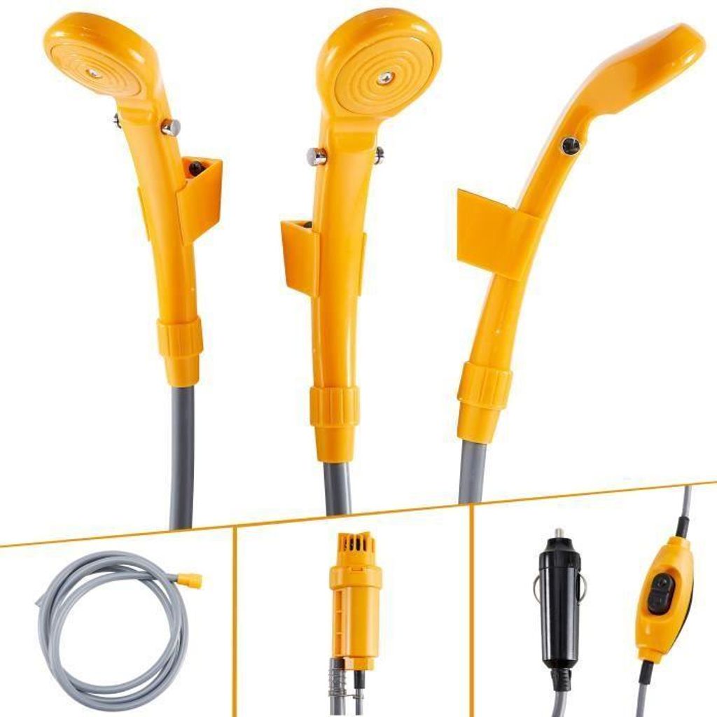 Campingdusche | Tragbare Dusche | 12-V-Autodusche | Hundedusche für den Garten | Pumpe