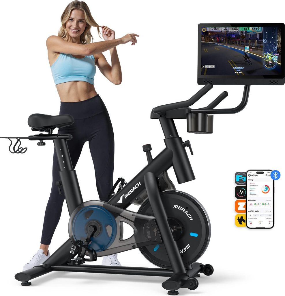 Vélo Magnétique MERACH, Roue d’Inertie 6kg, 8 Niveaux, Image du produit 