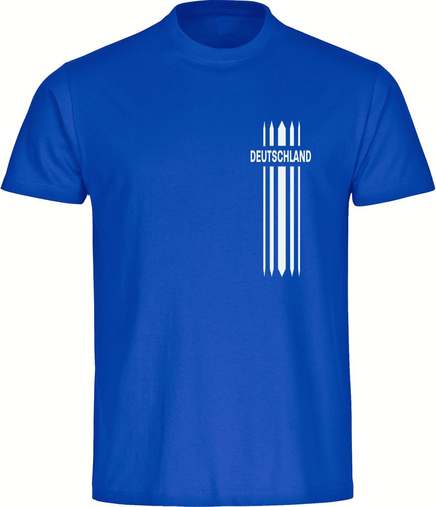 multifanshop Kinder T-Shirt - Deutschland - Streifen, blau, Größe 128