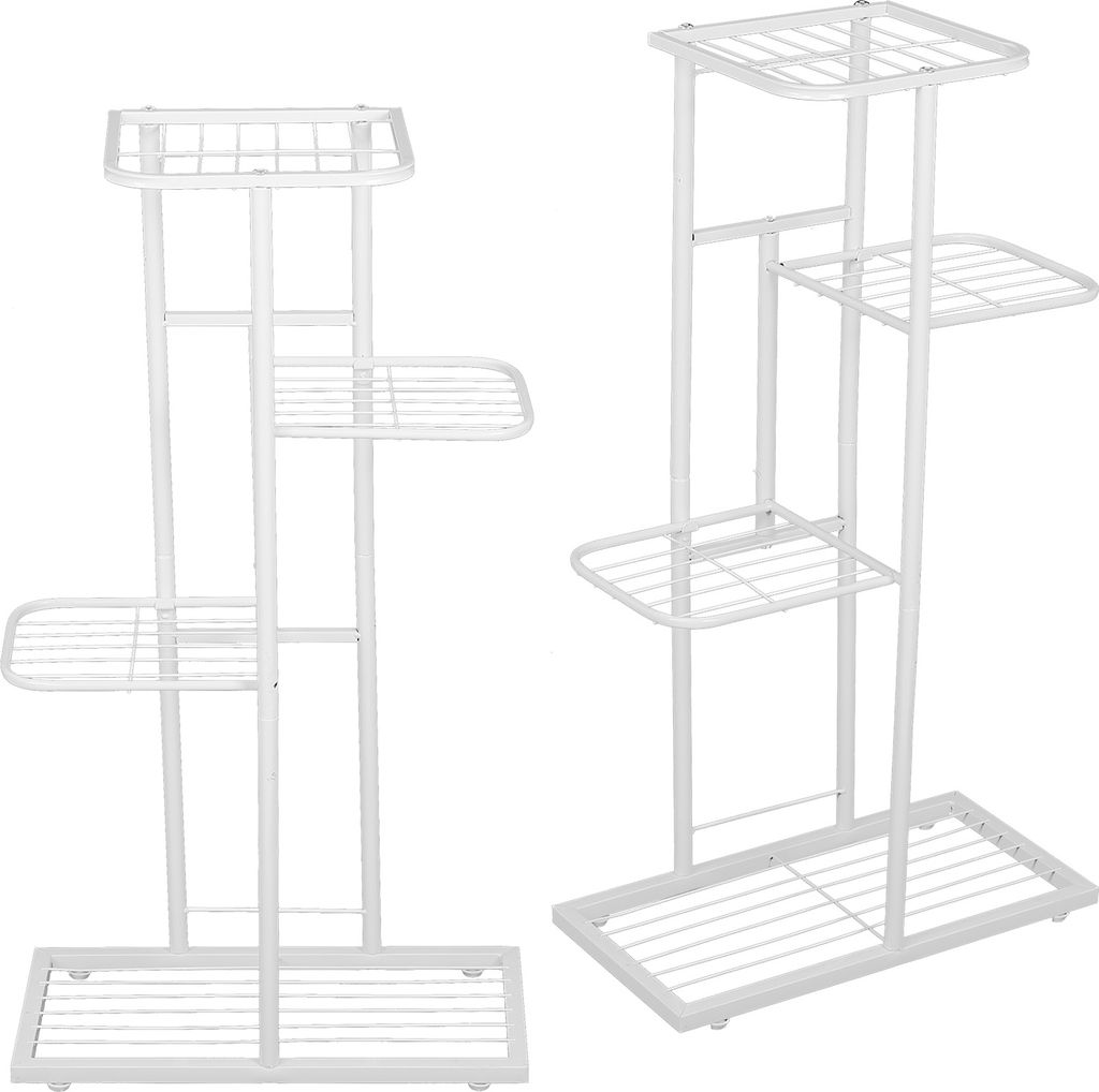 Indoor 4 Tier Multi Functional Blumentopf Stand Rack Display Regal für Balkon Dekoration (weiß)