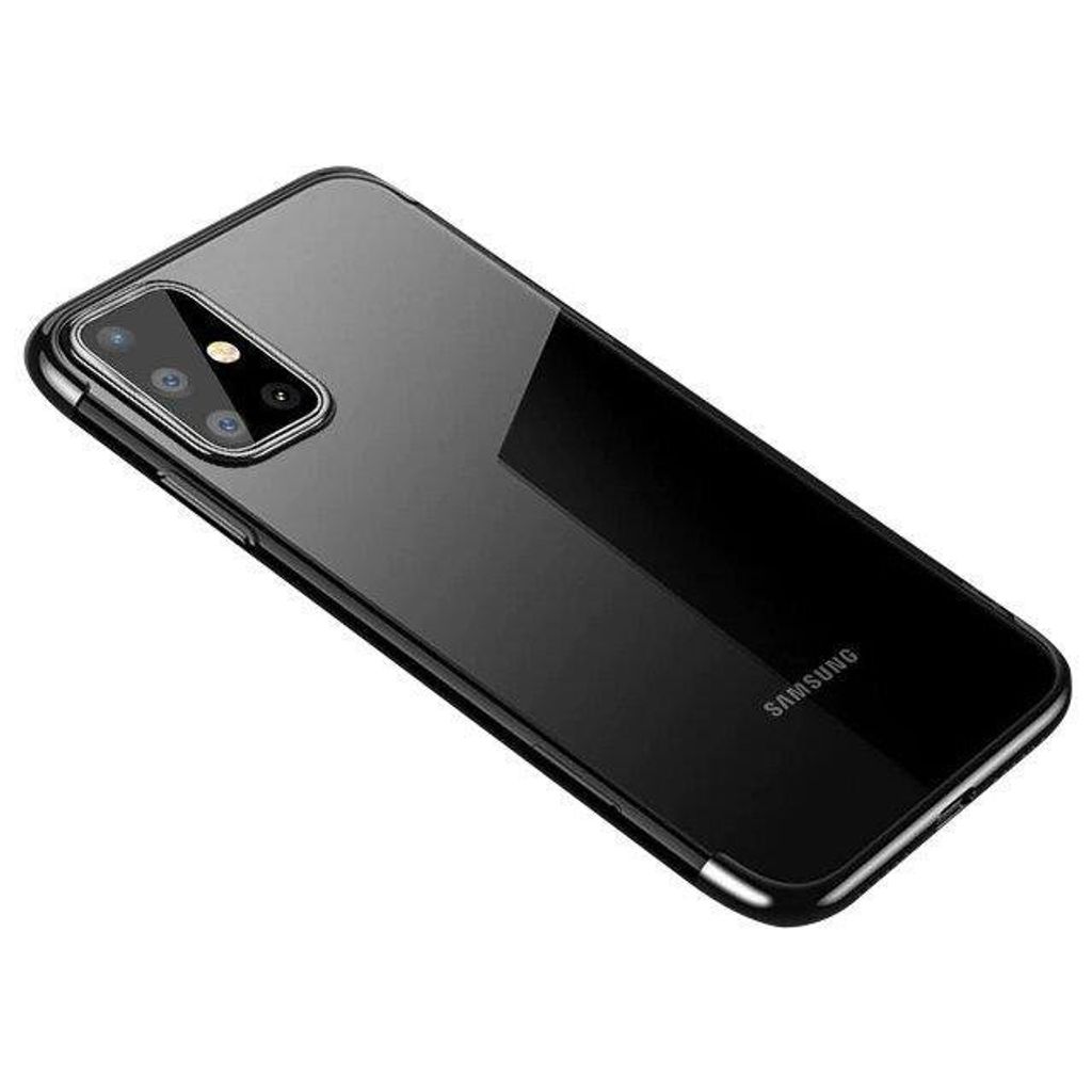 Clear Color Silikon Gel Electroplating frame Handyhlle Schutzhlle fr Samsung Galaxy A72 4G schwarz Handyhlle