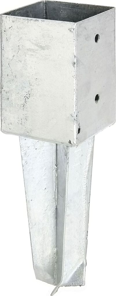 Alberts 212629 Bodenhülse | für Vierkantholzpfosten, zum Einschlagen | feuerverzinkt | 91 x 91 mm | 2er Set