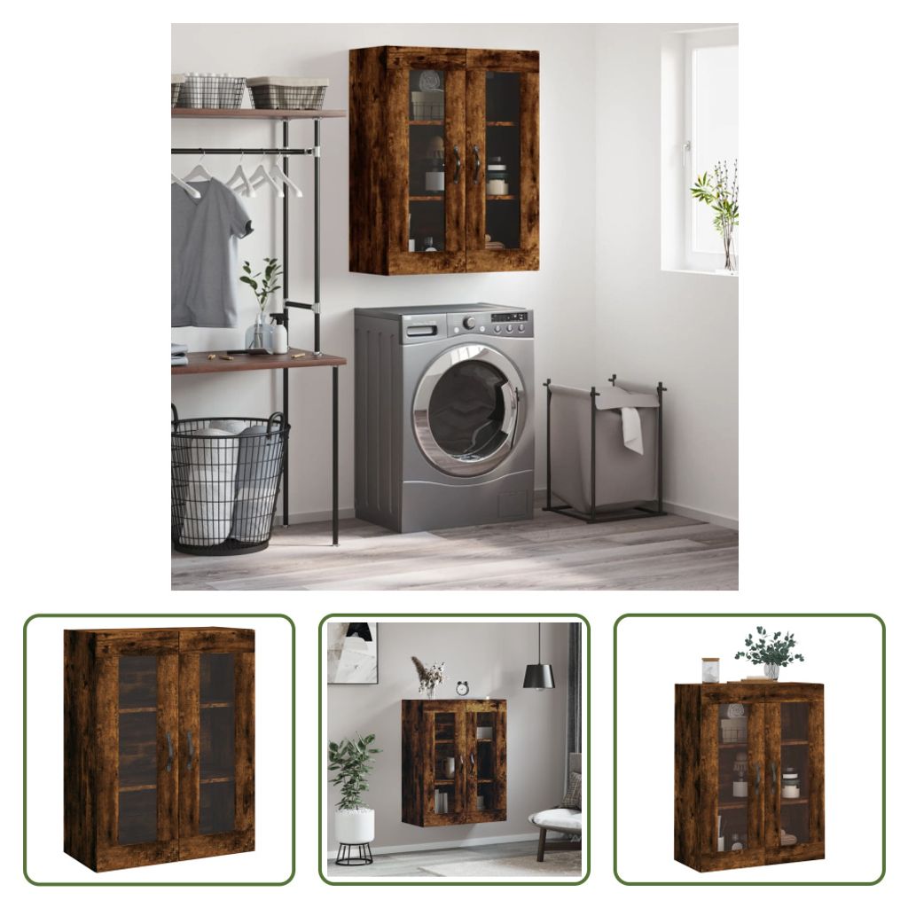 The Living Store Wandschrank Räuchereiche 69,5x34x90 cm Holzwerkstoff