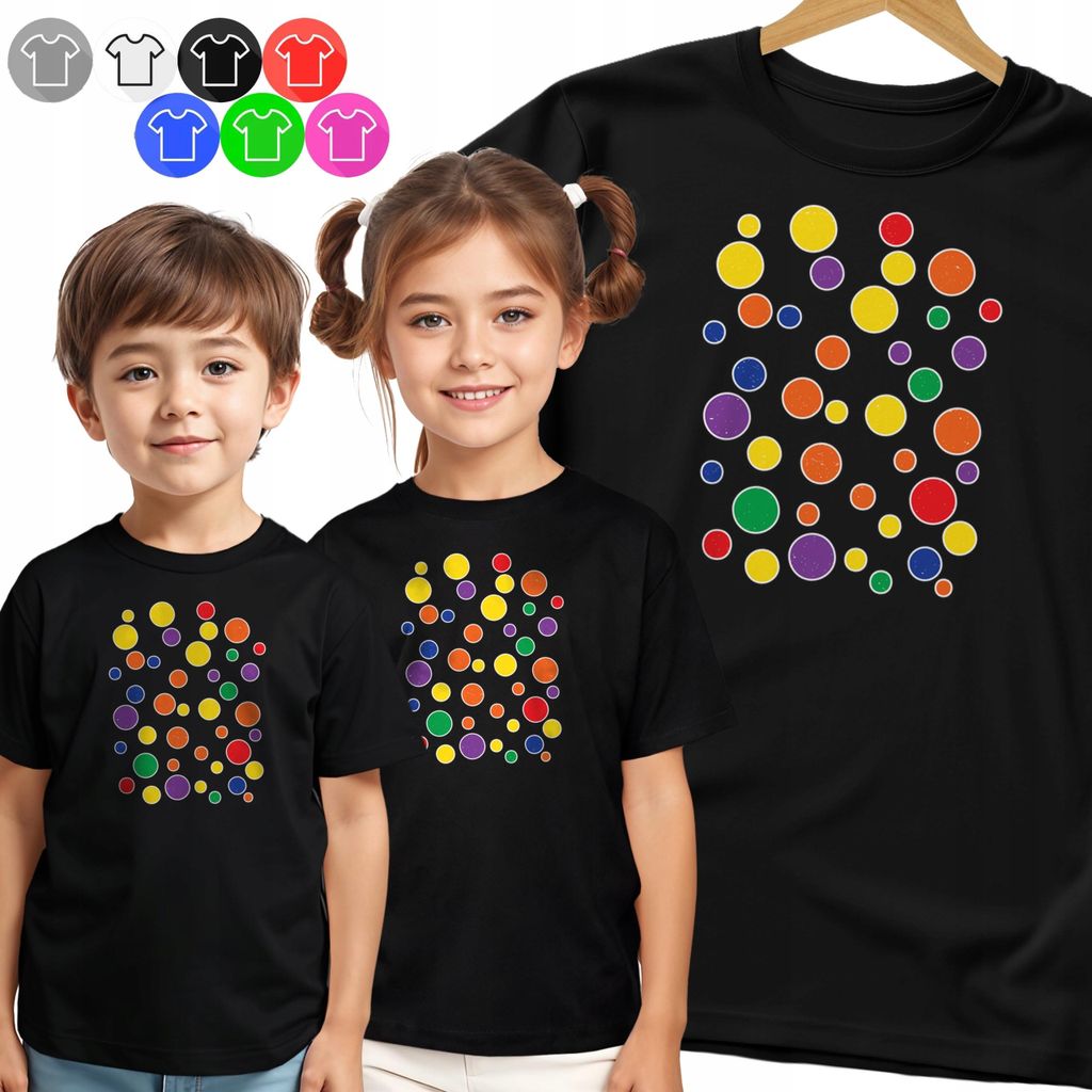 Kinder-T-Shirt - Bunte Punkte Dot Day - 134 M