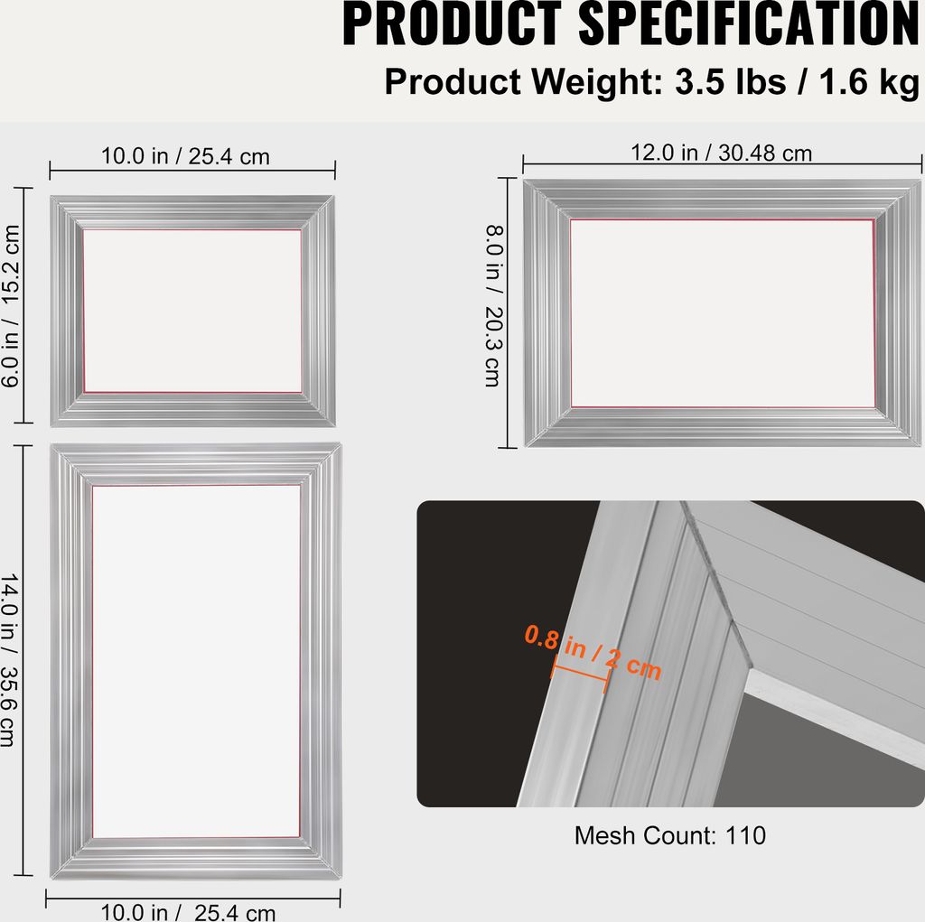 VEVOR Siebdruckpresse Siebdruckmaschine 6x10/8x12/10x14" Produktbild 7