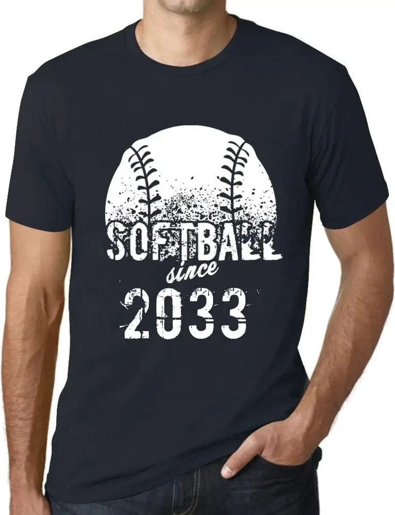 Herren Grafik T-Shirt Softball seit 2033 – Softball Since 2033 – Öko-Verantwortlich Vintage Jahrgang Kurzarm Lustige Druck Geburtstag Geschenk...