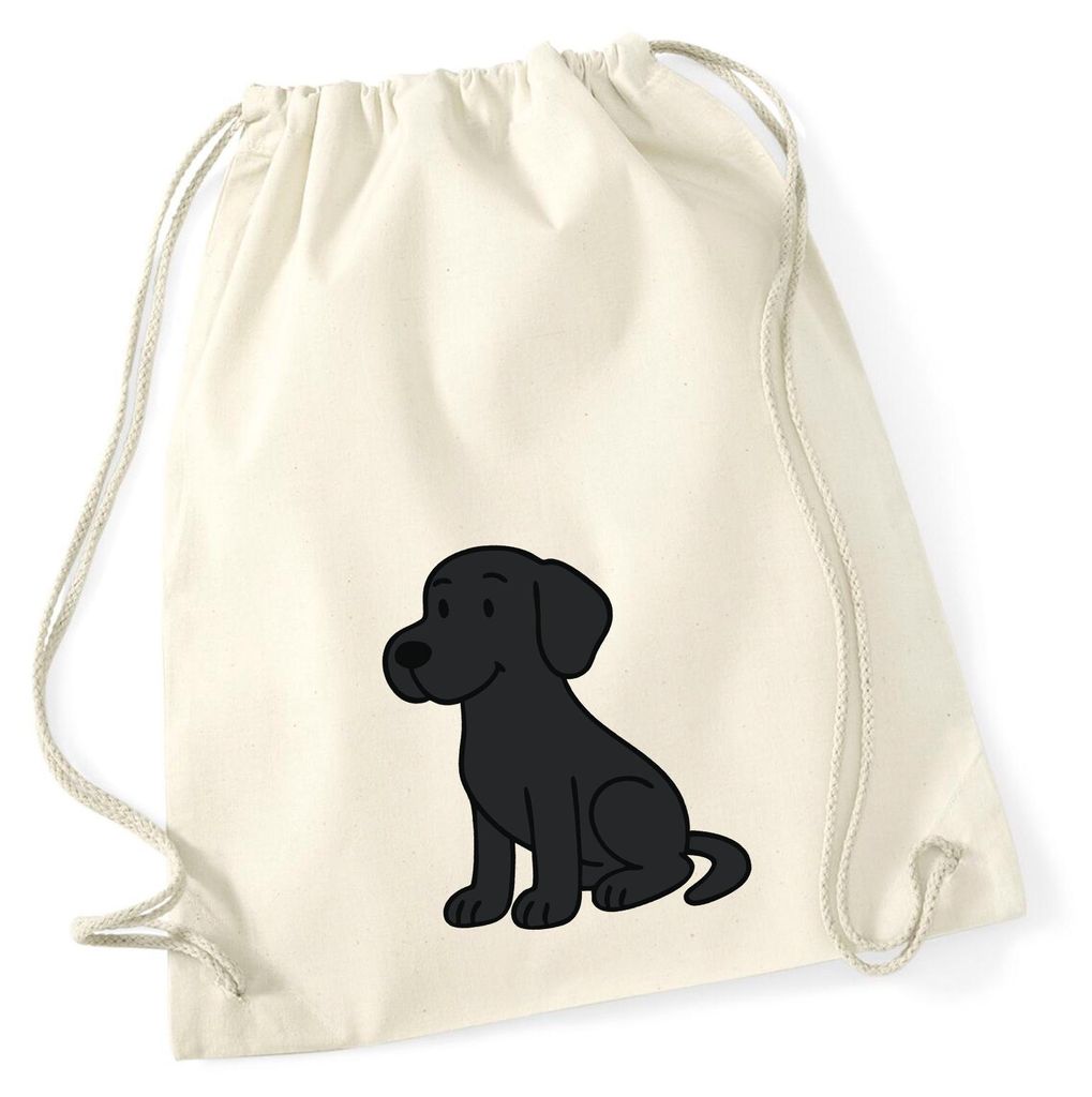 Huuraa Turnbeutel brauner Labrador Retriever Chocolate Labi Comic 12 Liter Natural Baumwolle Rucksack Geschenkidee