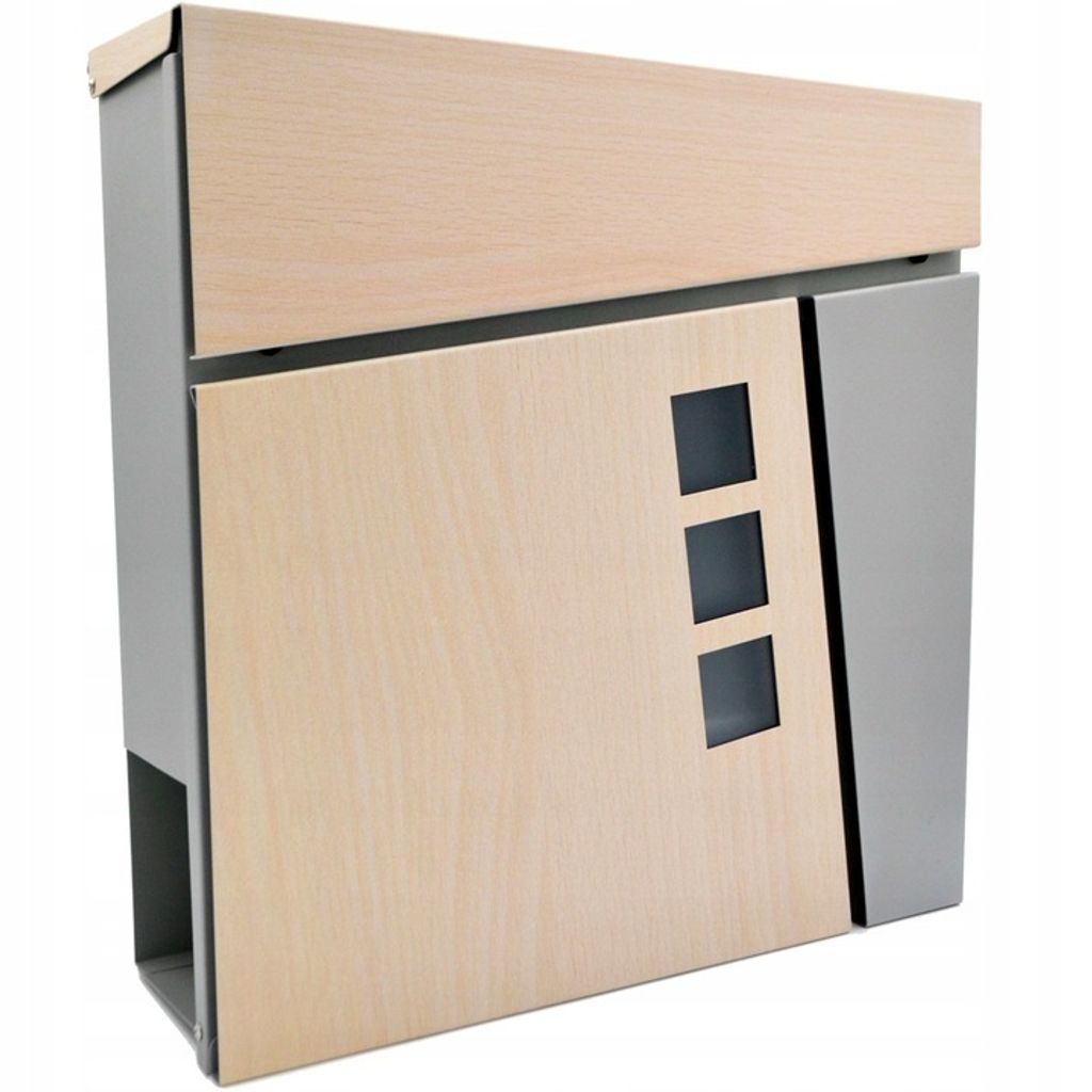 Briefkasten aus Holz mit Zeitungsfach – Modell Mod5