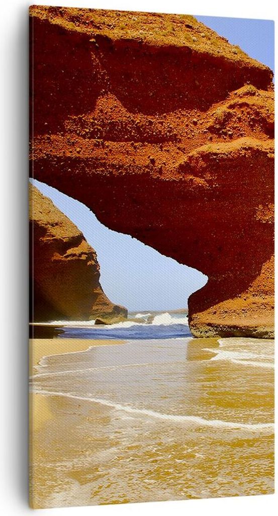 Bild auf Leinwand - Leinwandbild - Felsen Sandstein Ozean Produktbild 