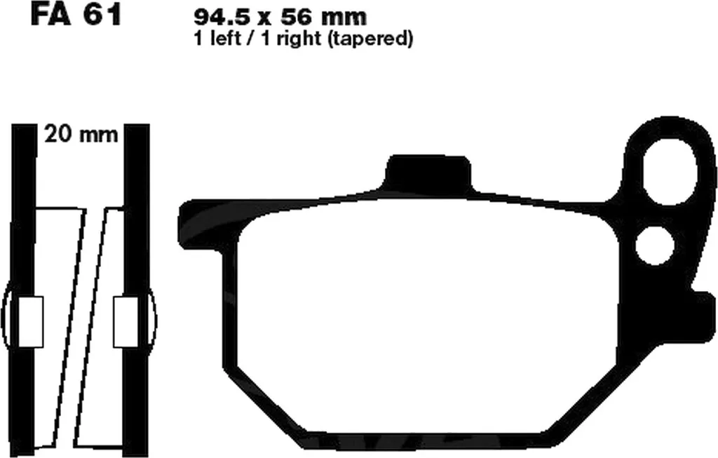 Plaquettes de frein Pamoto pour révision Yamaha XV 750 SE 81-84