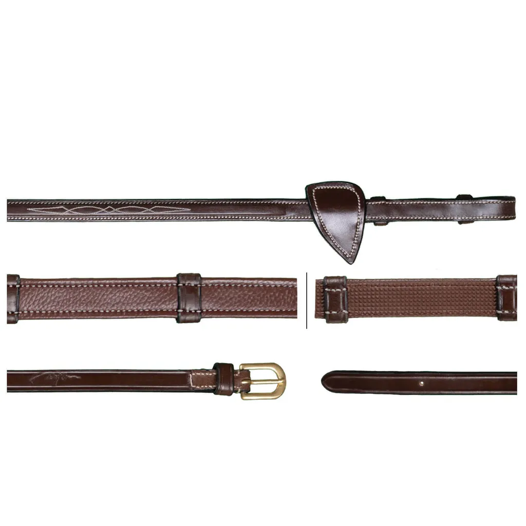 Rênes Hunter Dyon 5/8 marron pour concours et travail du cheval Full