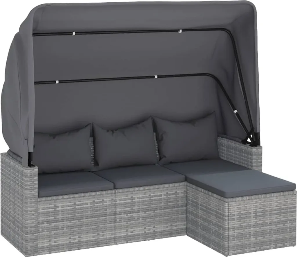 Canapé de jardin avec toit anti-UV et repose-pied pour un confort total