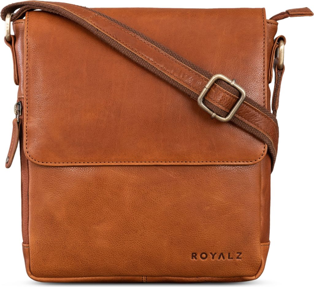 ROYALZ "Cleveland" Vintage Leder Umhängetasche Herren Klein stilvolle Vintage Männer Schultertasche aus Echtleder