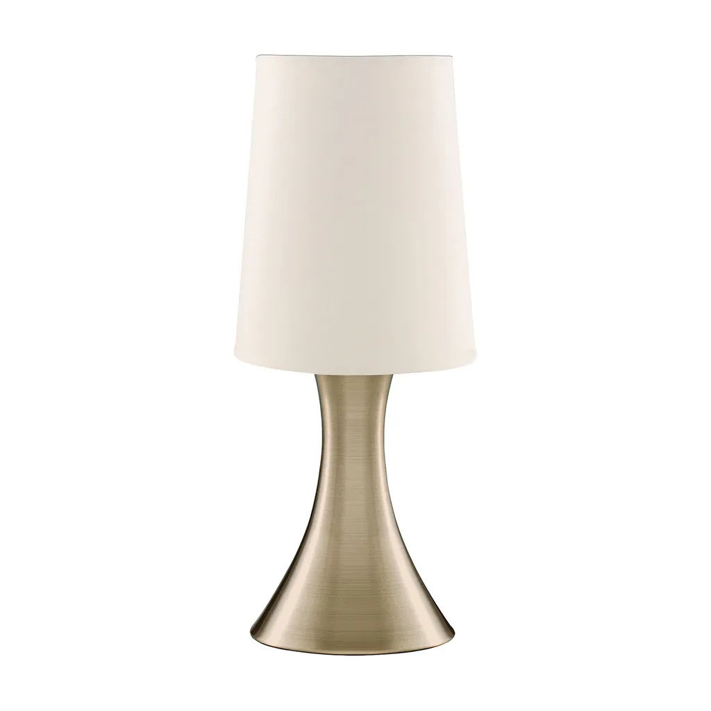 Lampe de table Touch tactile avec abat-jour textile gris H 29,5 cm