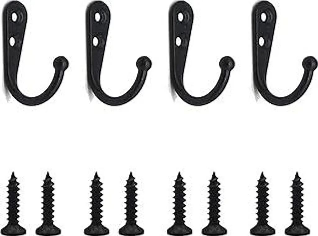 Set 4 Ganci Minimal Nero Opaco per Arredo Moderno e Bagno Design - 1