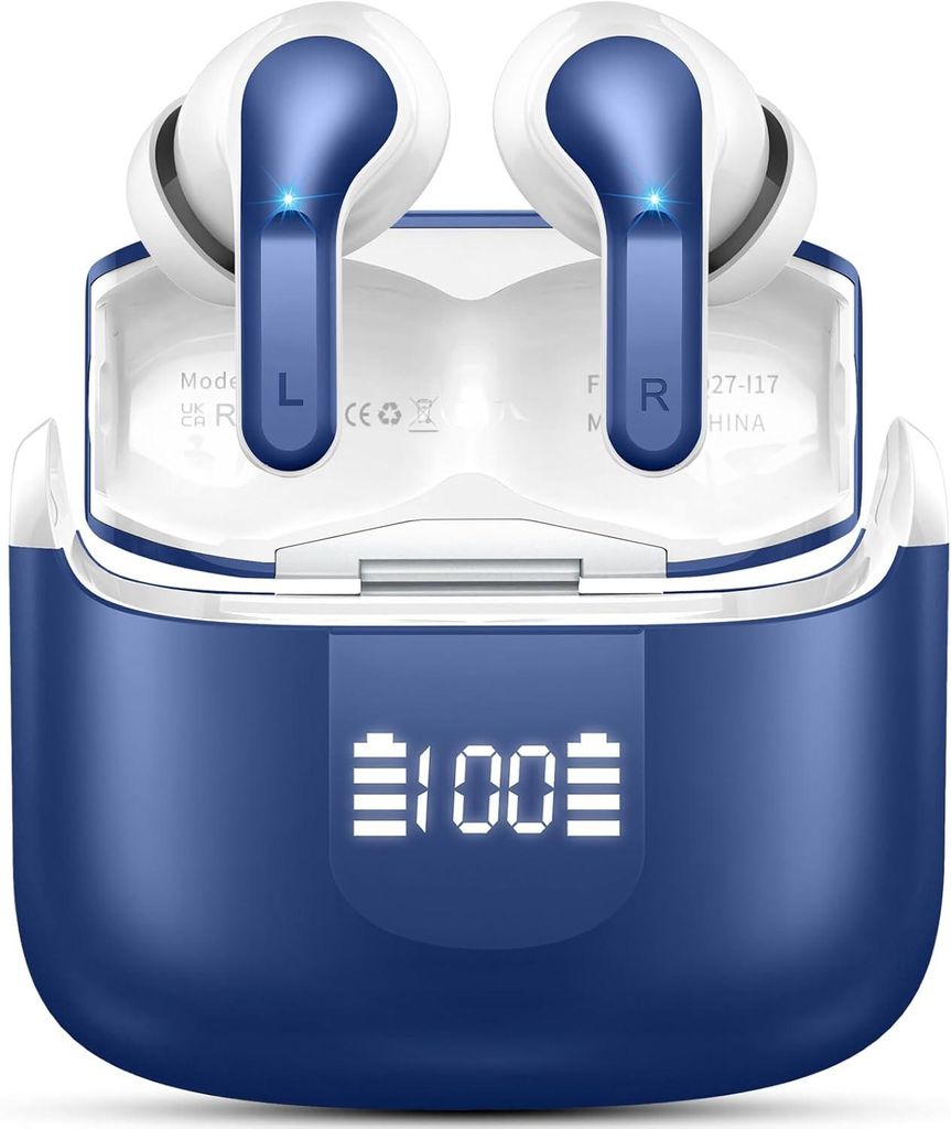 Ordtop Bluetooth Kopfhörer, 2026 Stereo-Bass 3.0 Kopfhörer Kabellos Bluetooth 5.4, 50Std ENC Noise Cancelling Wireless Earbuds, USB-C in Ear Ohrh...