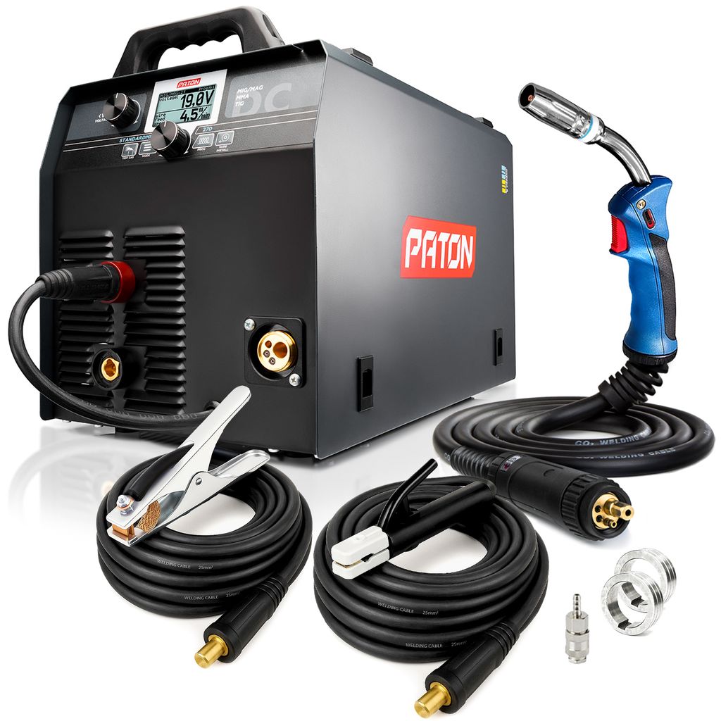 PATON StandardMIG-270-400V – Digitales Schweißgerät 3-in-1: MIG MAG, MMA, TIG LIFT, Schweißgerät, Fülldraht Schweißgerät ohne Gas, Drahtvo...