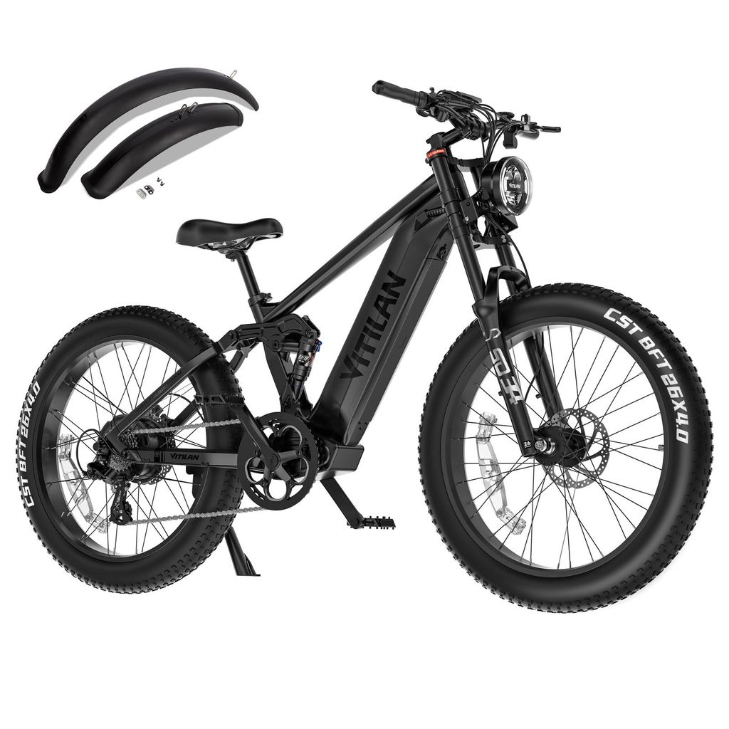 26 Zoll 90N. M Elektrofahrrad Fatbike E-bike E bike 52V, 20Ah, 1040Wh Samsung Akku Fatbike EMountainbike Vollfederung E-Mountainbike 130KM 8-Gang